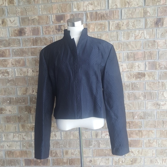 LINDA ALLARD Ellen Tracy Navy Jacket - Size 18 - Picture 1 of 7